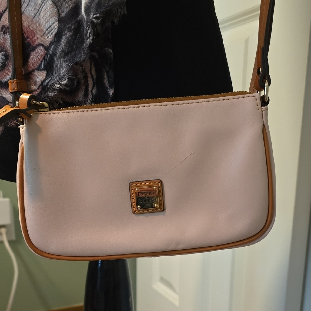 Dooney & Bourke Pink Crossbody Bag with Brown Leather Accents
